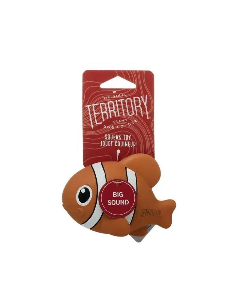 TERRITORY Natural Rubber Squeaker Clown Fish Dog Toy