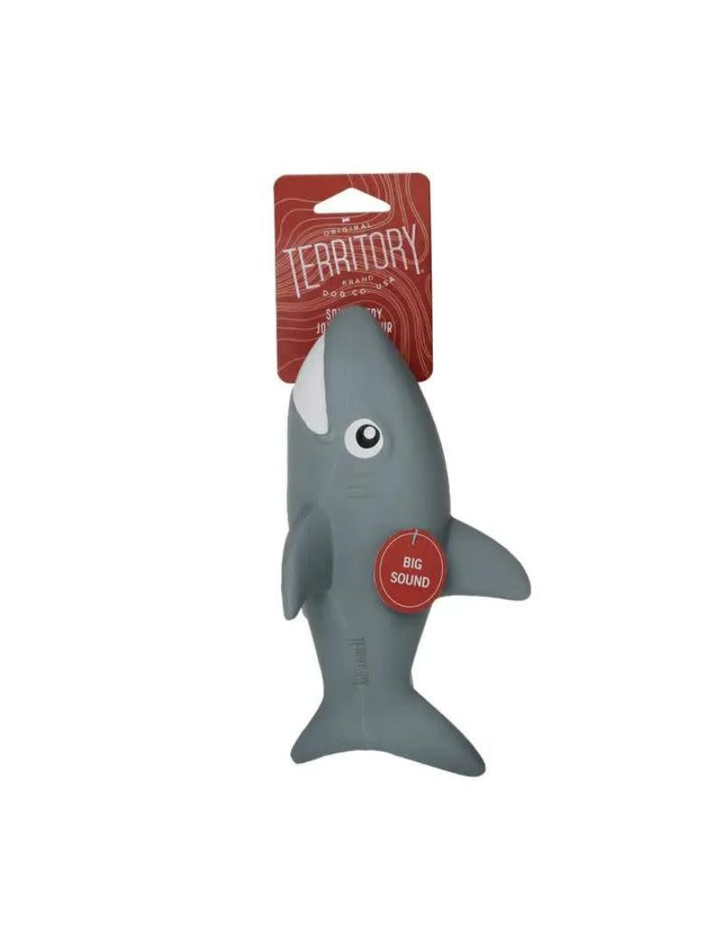 TERRITORY Natural Rubber Squeaker Shark Dog Toy