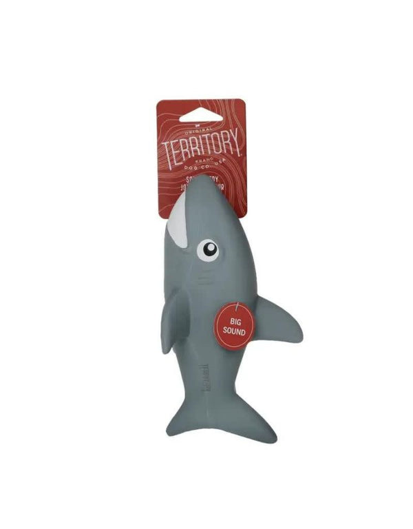 TERRITORY Natural Rubber Squeaker Shark Dog Toy