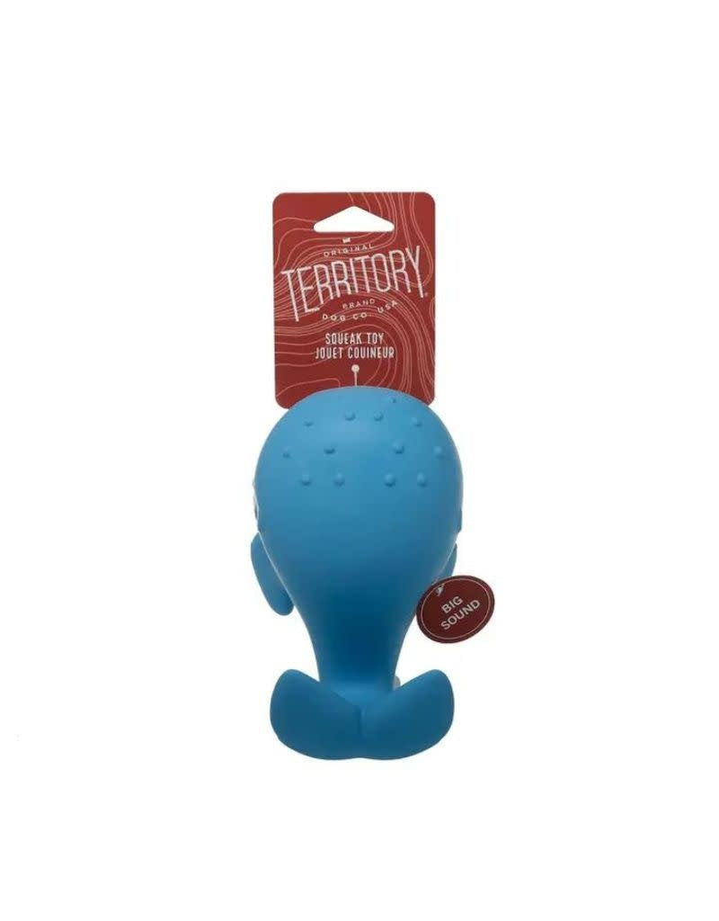 TERRITORY Natural Rubber Squeaker Whale Dog Toy