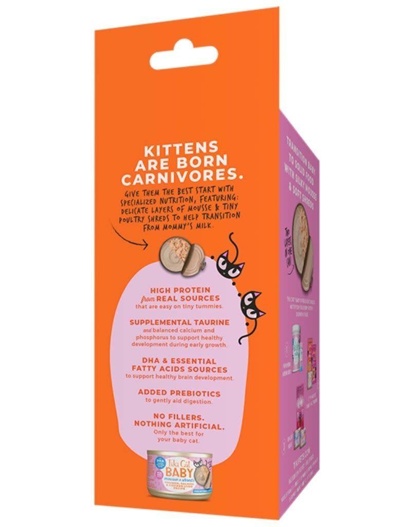 TIKI CAT Kitten Mousse and Shreds Chicken Salmon and Chicken Liver 1.9OZ 3PK