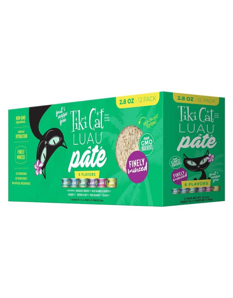 TIKI CAT Luau Variety Pack Pate Canned Cat Food 2.8OZ CASE/12