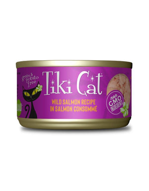 TIKI CAT Luau Wild Salmon Pate Canned Cat Food 2.8OZ CASE/12