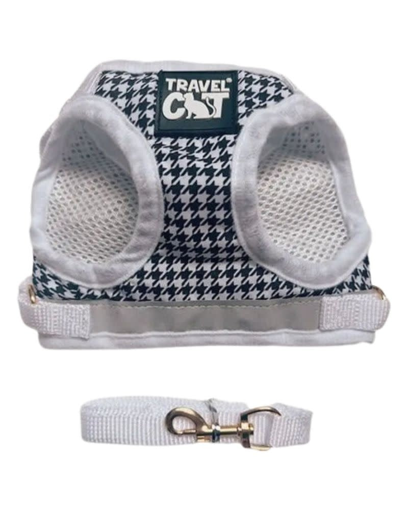 TRAVEL CAT Leash & Harness Set Houndstooth