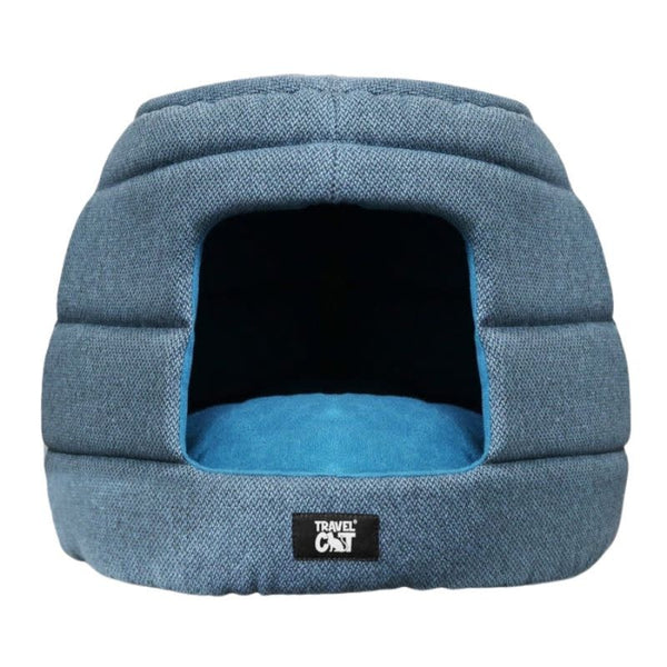 TRAVEL CAT Meowible Home Convertible Cat Bed & Cave Blue