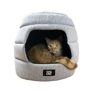 TRAVEL CAT Meowible Home Convertible Cat Bed & Cave Grey