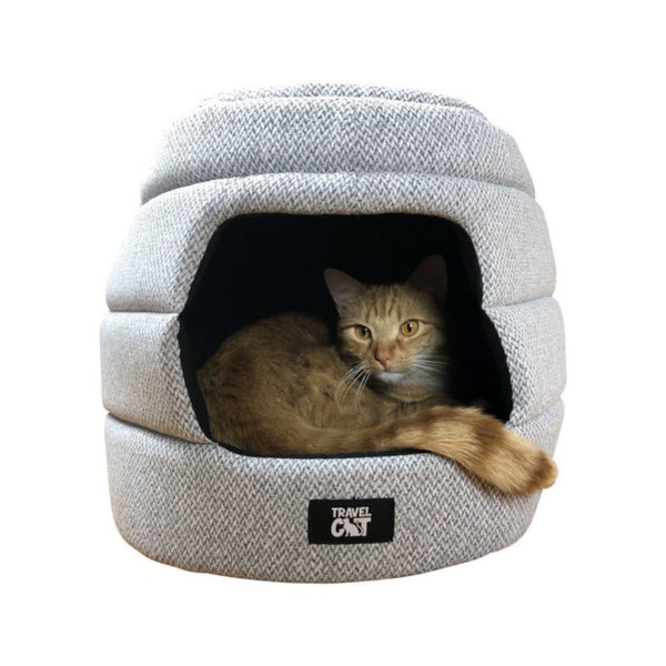TRAVEL CAT Meowible Home Convertible Cat Bed & Cave Grey
