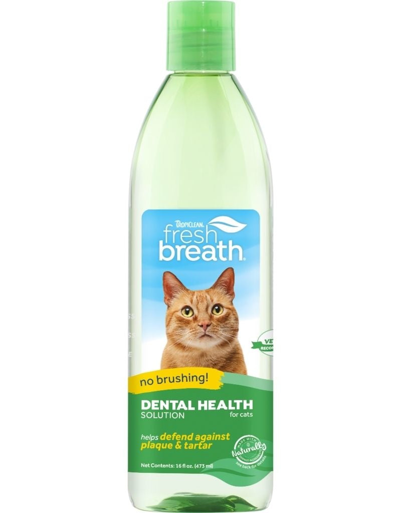 TROPICLEAN Fresh Breath Dental Health Solution Water Additive for Cats 16OZ