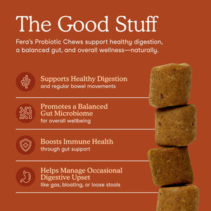 FERA PET ORGANICS Dog and Cat Probiotics with Prebiotics Soft Chews