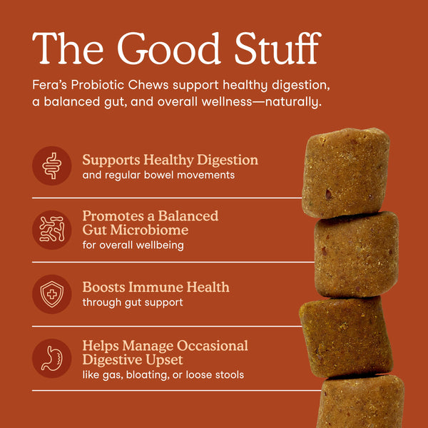 FERA PET ORGANICS Dog and Cat Probiotics with Prebiotics Soft Chews