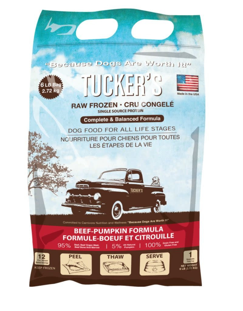 TUCKERS Frozen Raw Complete Dog Food Beef Pumpkin 6lb