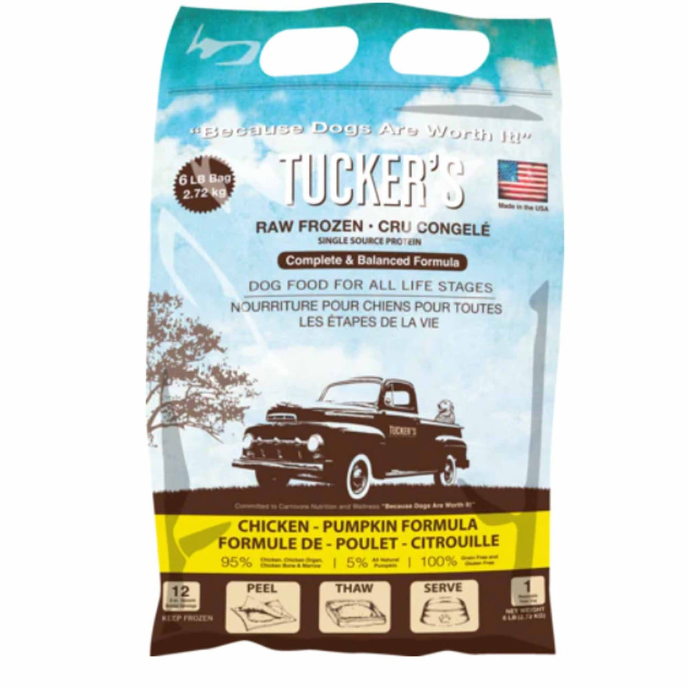 TUCKERS Frozen Raw Complete Dog Food Chicken  Pumpkin 6lb
