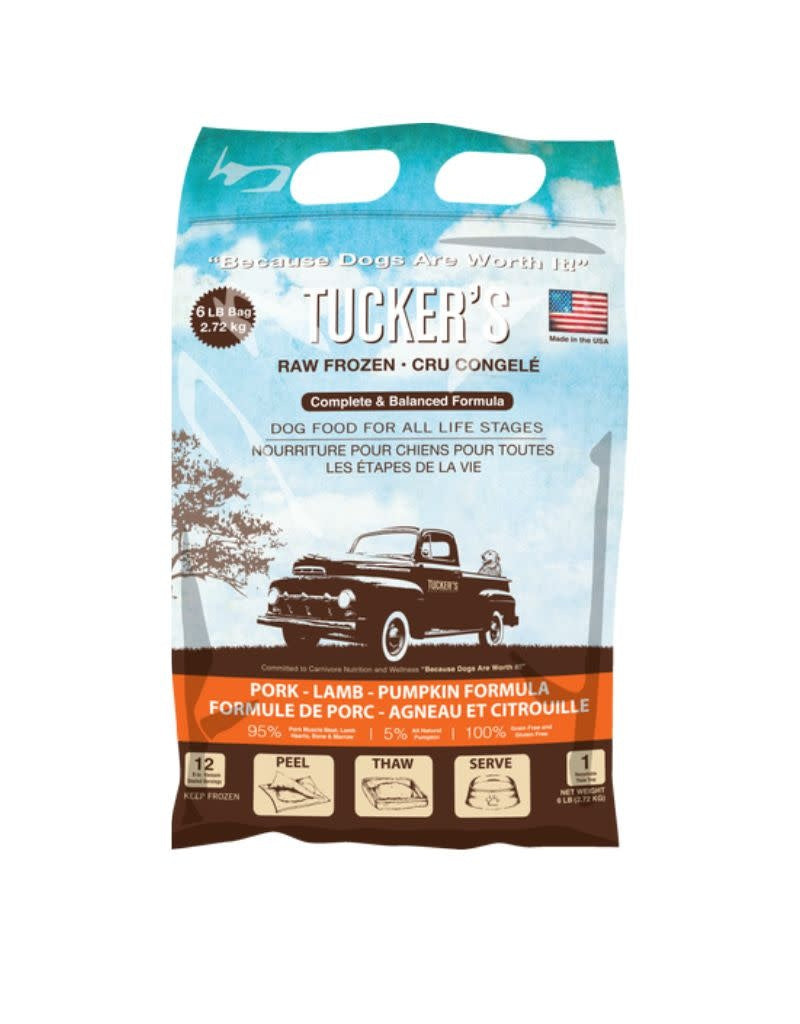 TUCKERS Frozen Raw Complete Dog Food Pork Lamb Pumpkin 6lb