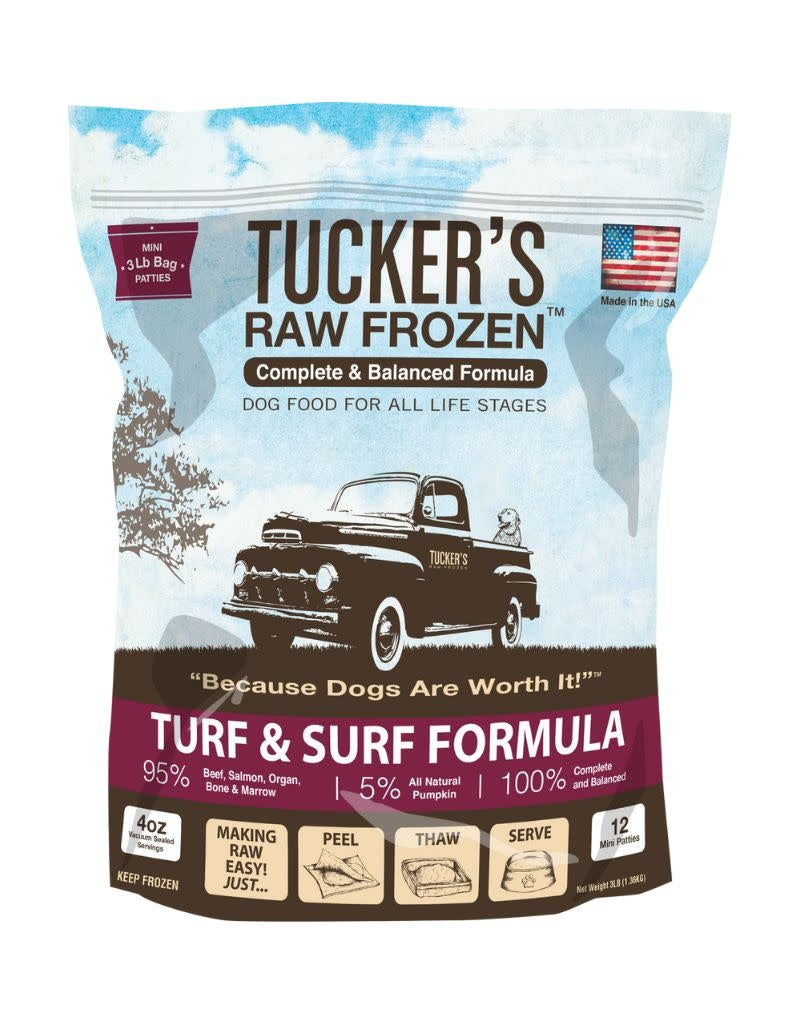 TUCKERS Frozen Raw Complete Dog Food Surf and Turf 3lb