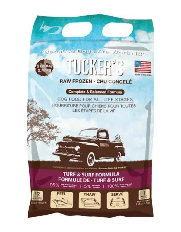 TUCKERS Frozen Raw Complete Dog Food Surf & Turf 6lb