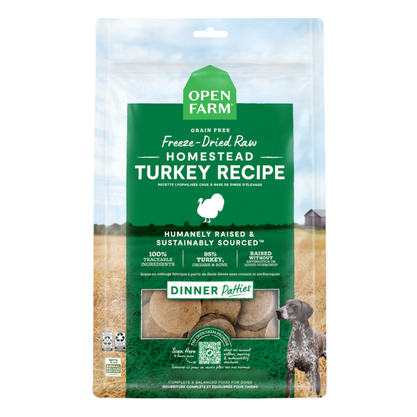 OPEN FARM Freezedried Dog Food Patties Homestead Turkey 17.5OZ