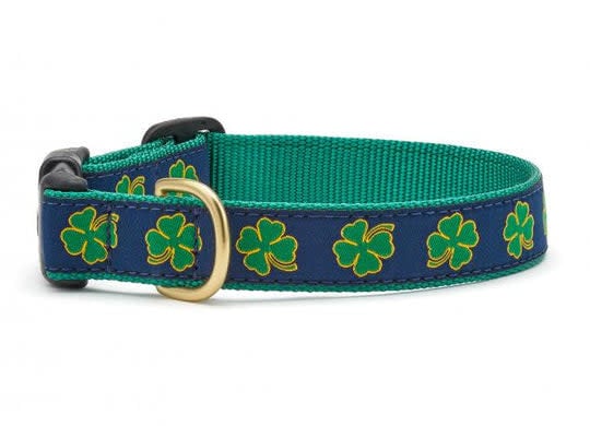 UP COUNTRY Dog Collar Navy Shamrock