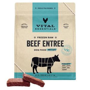 VITAL ESSENTIALS Frozen Raw Beef Dog Food 6 lb.