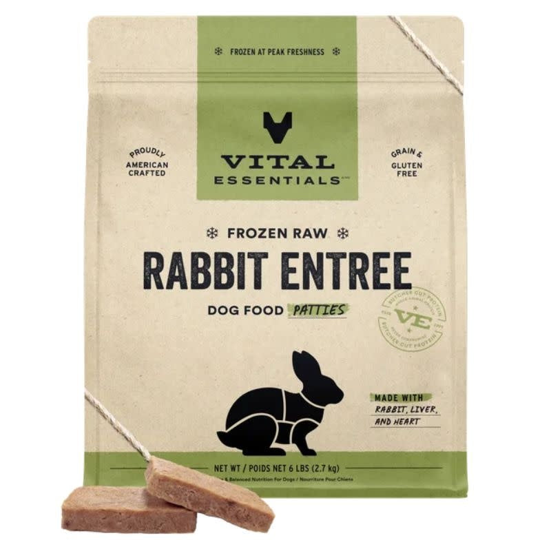 VITAL ESSENTAILS Frozen Raw Rabbit Dog Food 6 lb.