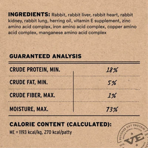 VITAL ESSENTAILS Frozen Raw Rabbit Dog Food 6 lb.