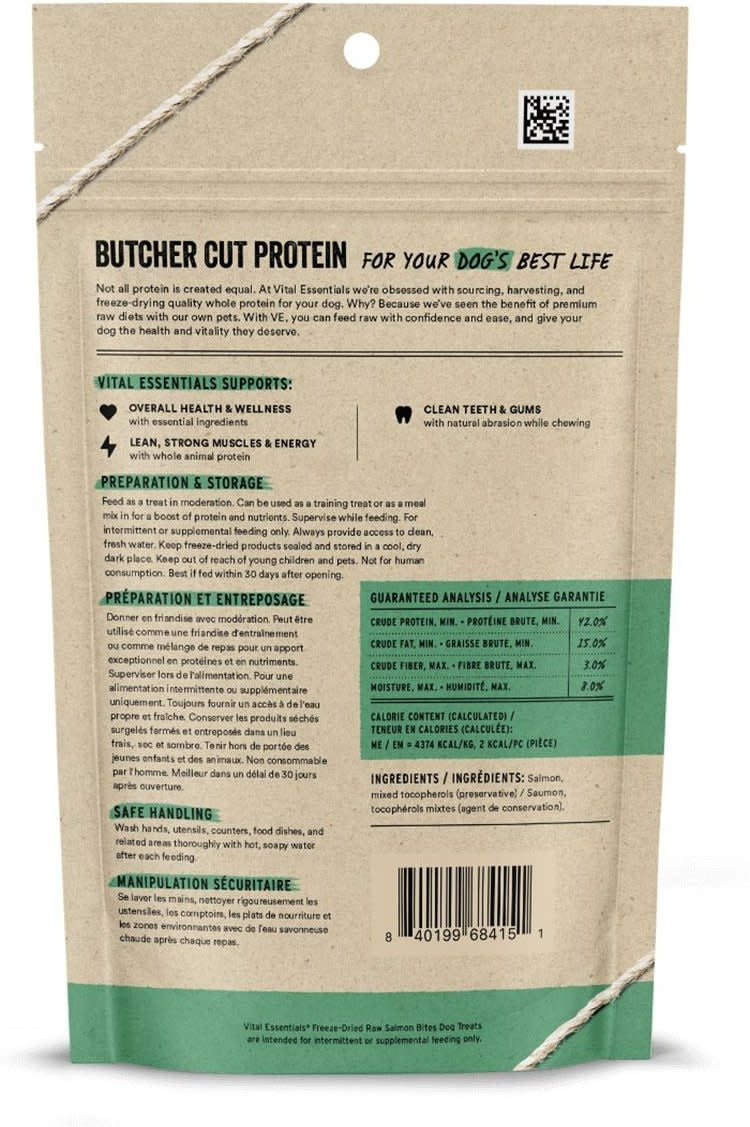 VITAL ESSENTIALS Freezedried Salmon Bites Dog Treats