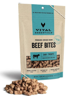 VITAL ESSENTIALS Freezedried Beef Bites  Dog Treats