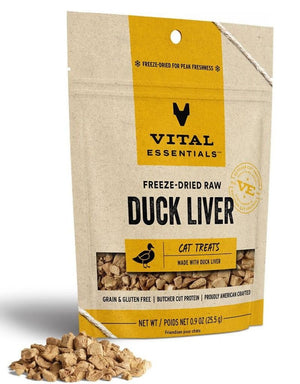 VITAL ESSENTIALS Freezedried Duck Liver Cat Treat .9 oz.
