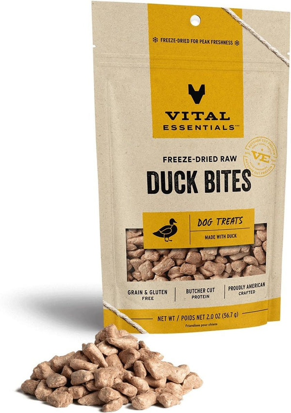 VITAL ESSENTIALS Freezedried Duck Bites Dog Treat