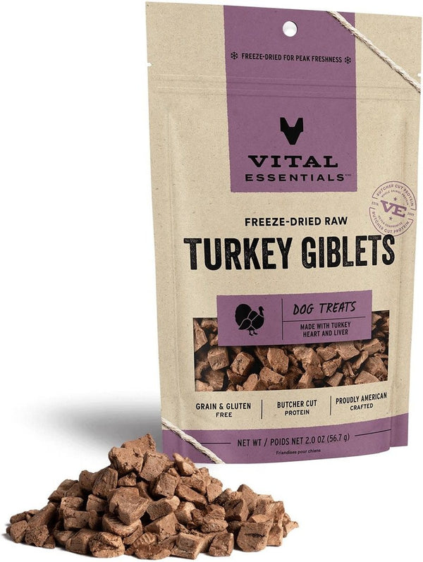 VITAL ESSENTIALS Freezedried Turkey Giblets Dog Treat 2 oz.