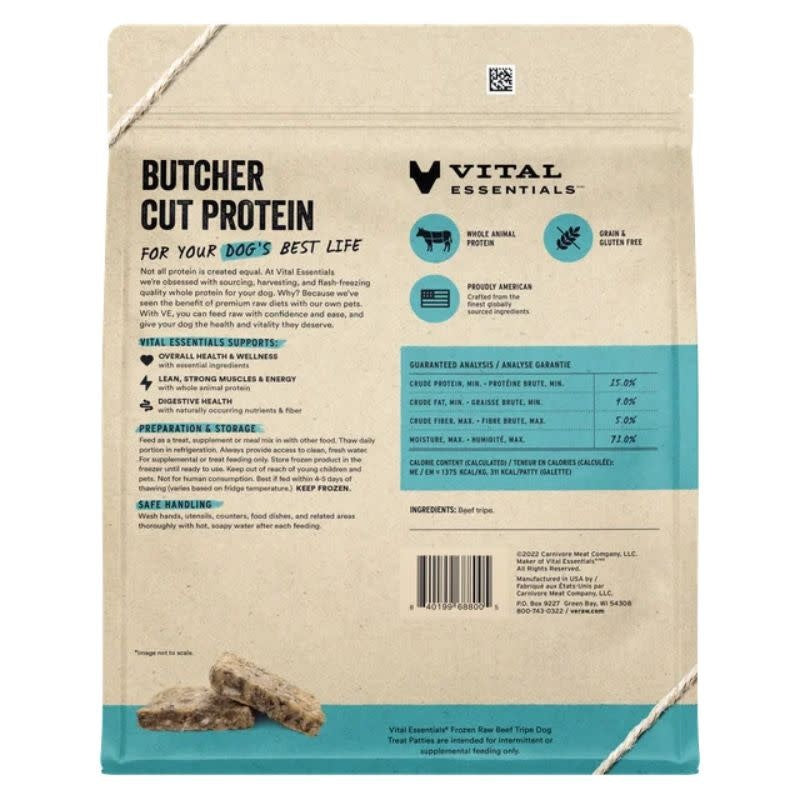 VITAL ESSENTIALS Frozen Raw Beef Tripe Dog Food 6 lb.