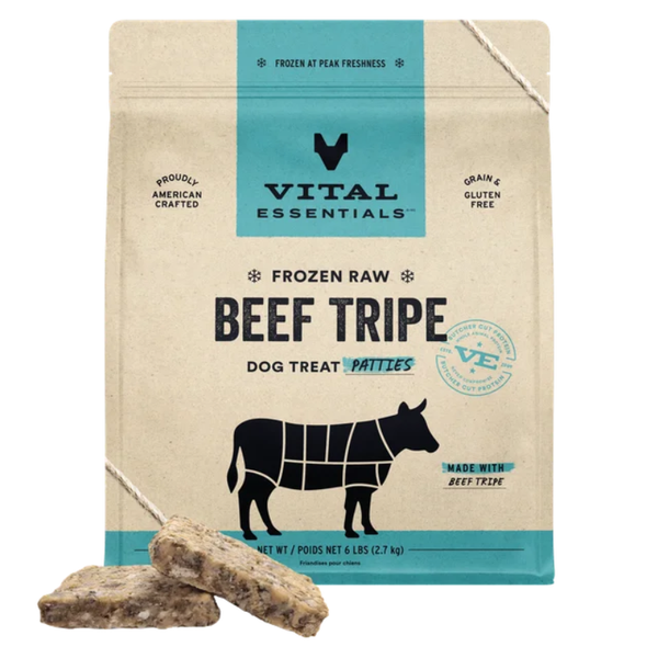 VITAL ESSENTIALS Frozen Raw Beef Tripe Dog Food 6 lb.