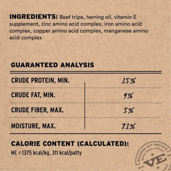 VITAL ESSENTIALS Frozen Raw Beef Tripe Dog Food 6 lb.
