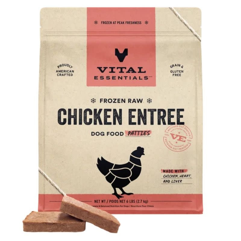 VITAL ESSENTIALS Frozen Raw Chicken Dog Food 6lb.