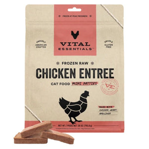 VITAL ESSENTIALS Frozen Raw Chicken Mini Patties Cat Food 28oz