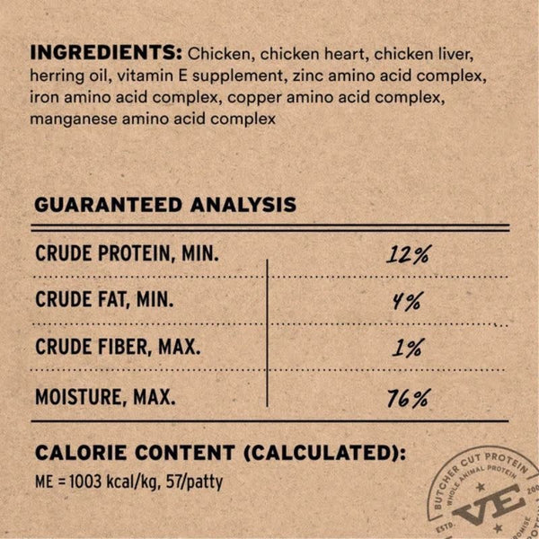 VITAL ESSENTIALS Frozen Raw Chicken Mini Patties Cat Food 28oz