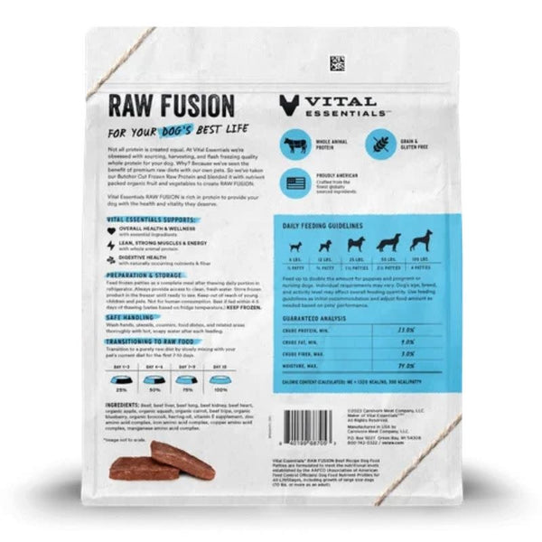 VITAL ESSENTIALS Fusion Raw Frozen Dog Food 6 lb.