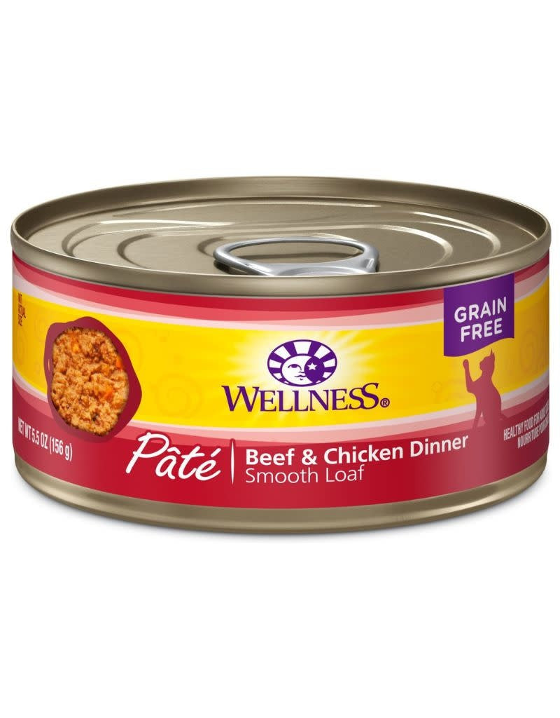 WELLNESS Beef and Chicken Canned Cat Food CASE