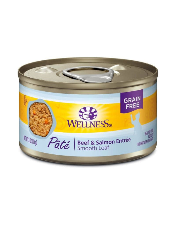 WELLNESS Beef and Salmon Canned Cat Food CASE