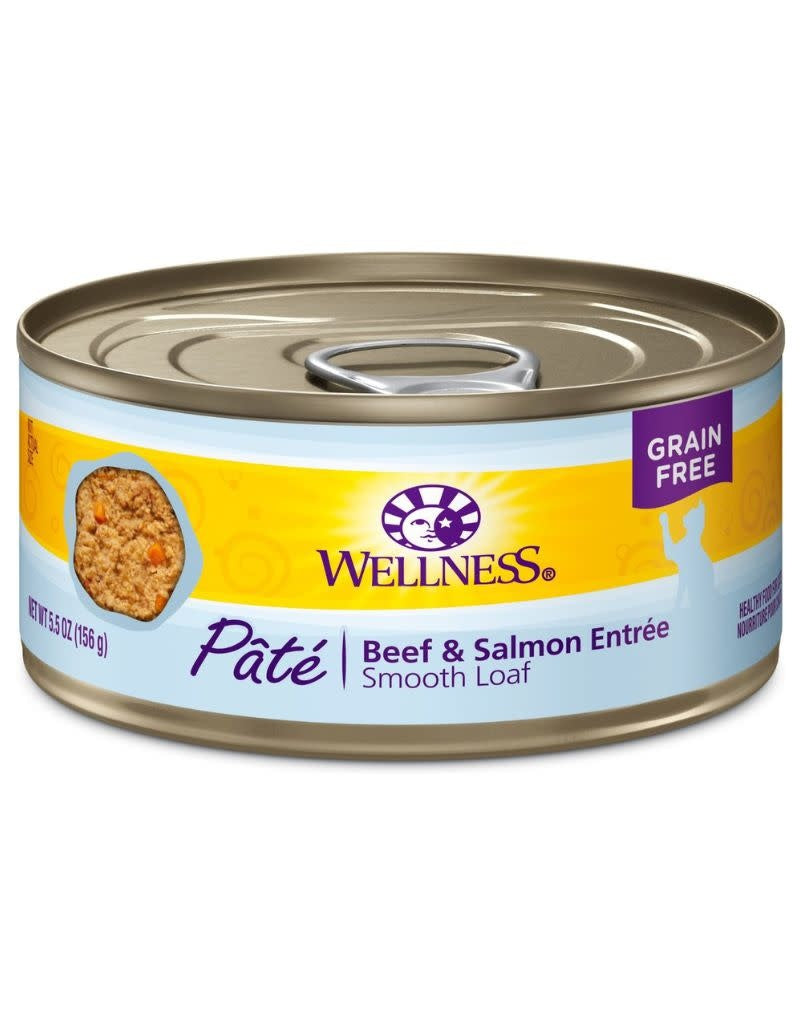 WELLNESS Beef and Salmon Canned Cat Food CASE