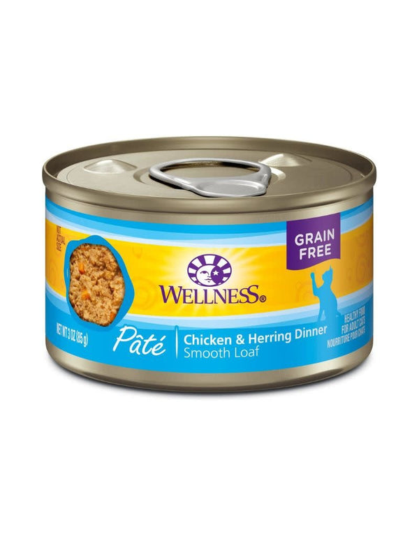 WELLNESS Chicken and Herring Canned Cat Food CASE