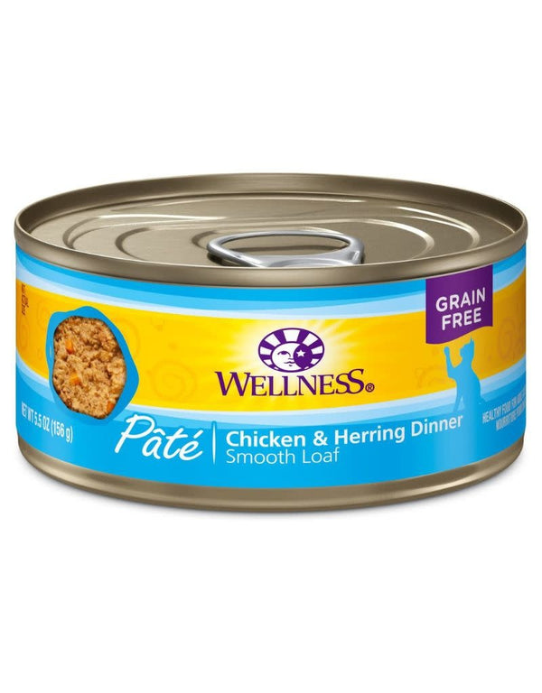 WELLNESS Chicken and Herring Canned Cat Food CASE