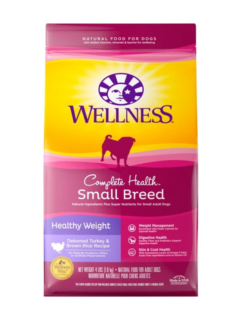 WELLNESS Complete Health Dry Dog Food Small Breed Healthy Weight Turkey and Brown Rice