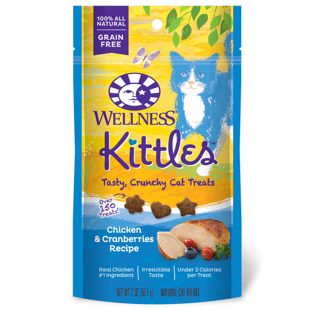WELLNESS Kittles Crunchy Cat Treats Chicken Cranberry 2oz