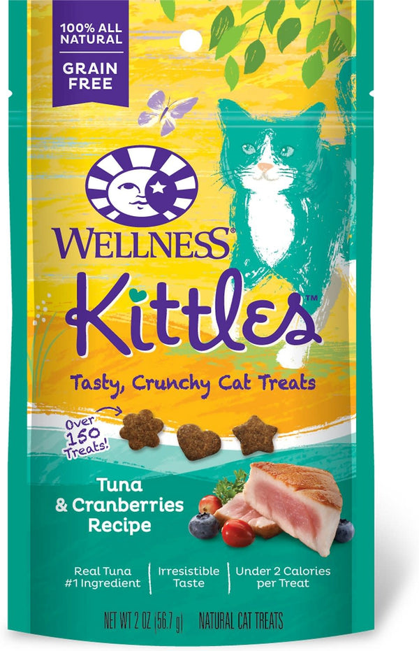 WELLNESS Kittles Crunchy Cat Treats 2oz Tuna Cranberry