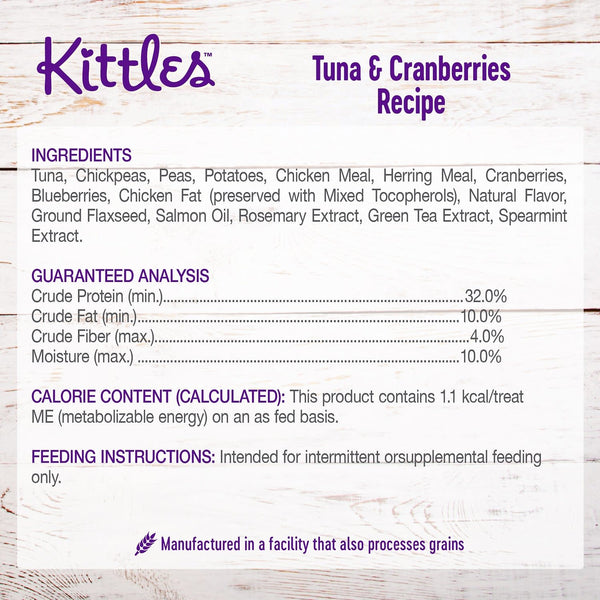 WELLNESS Kittles Crunchy Cat Treats 2oz Tuna Cranberry
