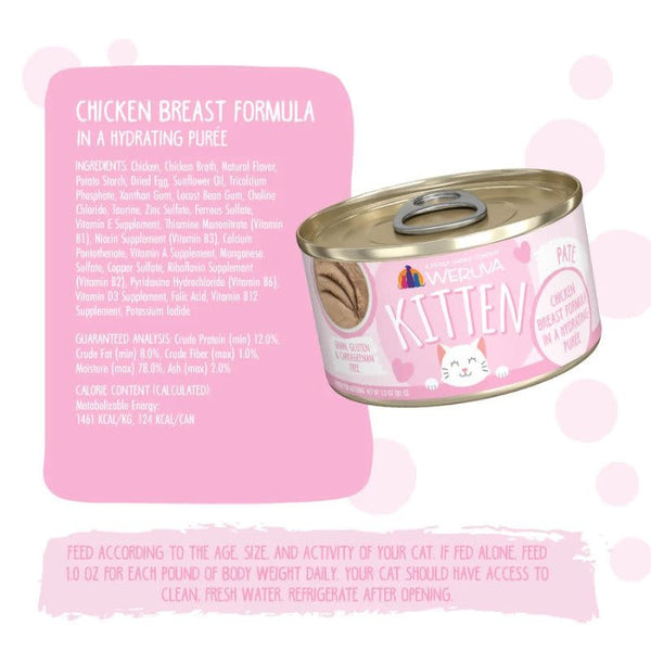 WERUVA Kitten Chicken Breast Puree  Case 12/3OZ