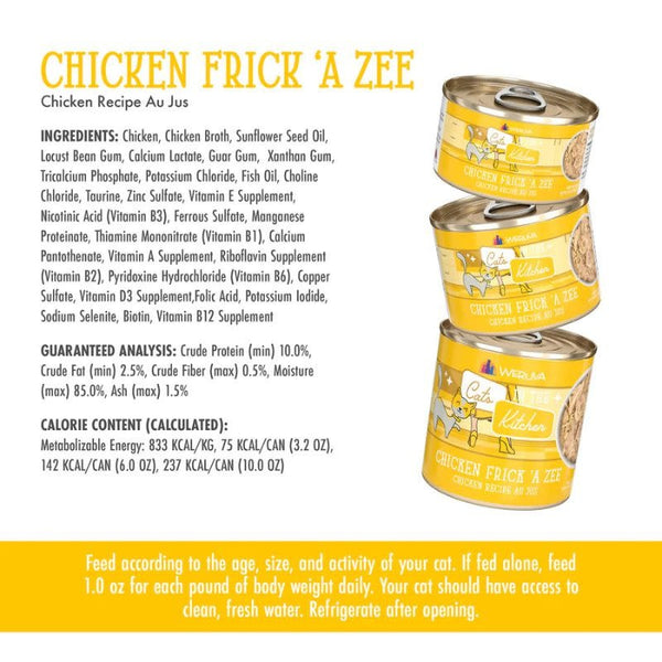 WERUVA Kittens in the Kitchen Chicken Frick A Zee Grain-Free Au Jus Canned Cat Food Case 12/3 oz.