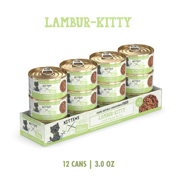 WERUVA Kittens in the Kitchen Lambur-Kitty Grain-Free Lamb Au Jus Canned Cat Food Case 12/3 oz.