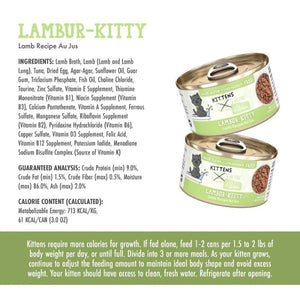 WERUVA Kittens in the Kitchen Lambur-Kitty Grain-Free Lamb Au Jus Canned Cat Food Case 12/3 oz.