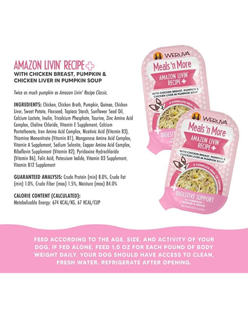 WERUVA Meals N More Dog Food Amazon Livin Cups Case of 12/3OZ